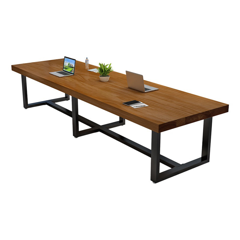 Bureau de bureau en bois massif moderne Base de traîneau 29.53 "Bureau d'écriture de haut