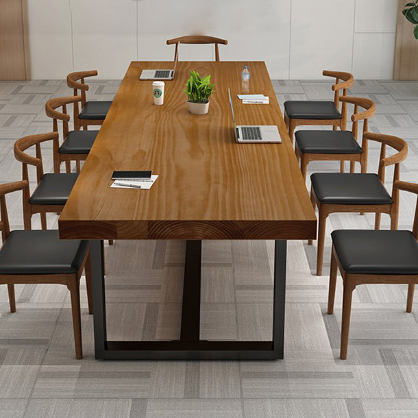 Bureau de bureau en bois massif moderne Base de traîneau 29.53 "Bureau d'écriture de haut