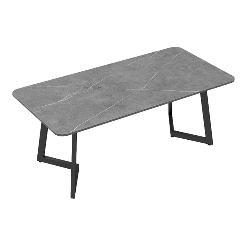 Escritorio de oficina curvo escritorio de computadora de acabado antiguo con patas de metal