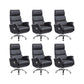 Modern Slide Office Chair Pillow Included Faux Leather Desk Chair with Wheels