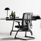 Modern Black Desk Chair No Distressing No Wheels Breathable Air Grid Office Chair