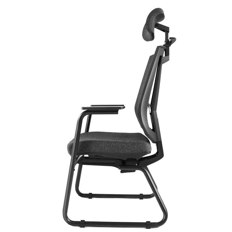 Modern Black Desk Chair No Distressing No Wheels Breathable Air Grid Office Chair