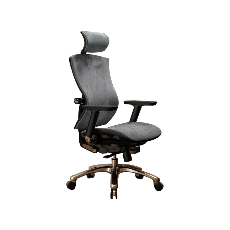 Modern Office Chair Removable Arms Adjustable Seat Height Desk Chair with Wheels Grey 1 Piece Without Footrest Clearhalo 'furn' 'furn_office_chair' 'Furniture' 'Office Chairs' 'Office Furniture' 'office_chair' 6684990