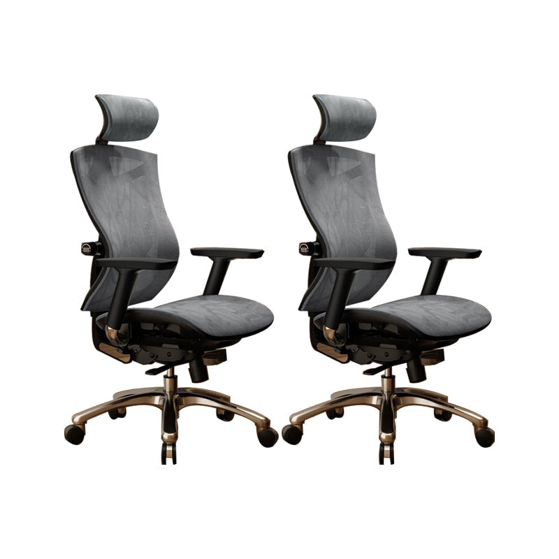 Modern Office Chair Removable Arms Adjustable Seat Height Desk Chair with Wheels Grey 2 Piece Set Without Footrest Clearhalo 'furn' 'furn_office_chair' 'Furniture' 'Office Chairs' 'Office Furniture' 'office_chair' 6684992