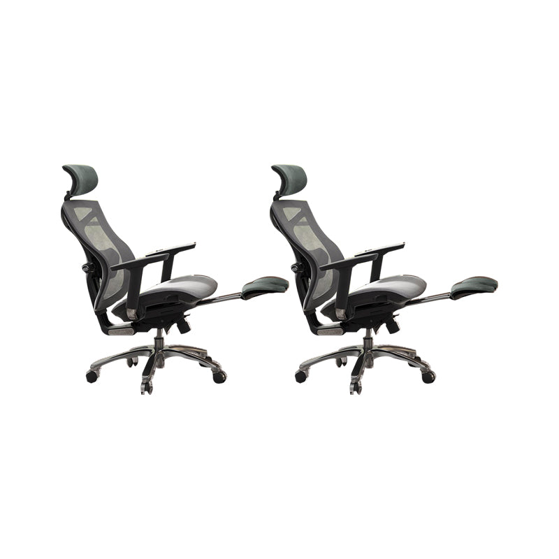 Modern Office Chair Removable Arms Adjustable Seat Height Desk Chair with Wheels Grey 2 Piece Set With Footrest Clearhalo 'furn' 'furn_office_chair' 'Furniture' 'Office Chairs' 'Office Furniture' 'office_chair' 6685009