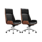 Modern No Arm Desk Chair Leather Task Chair with Wheels for Office Gloss Black 2 Piece Set Clearhalo 'furn' 'furn_office_chair' 'Furniture' 'Office Chairs' 'Office Furniture' 'office_chair' 6685177