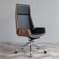Modern No Arm Desk Chair Leather Task Chair with Wheels for Office Gloss Black 1 Piece Clearhalo 'furn' 'furn_office_chair' 'Furniture' 'Office Chairs' 'Office Furniture' 'office_chair' 6685179