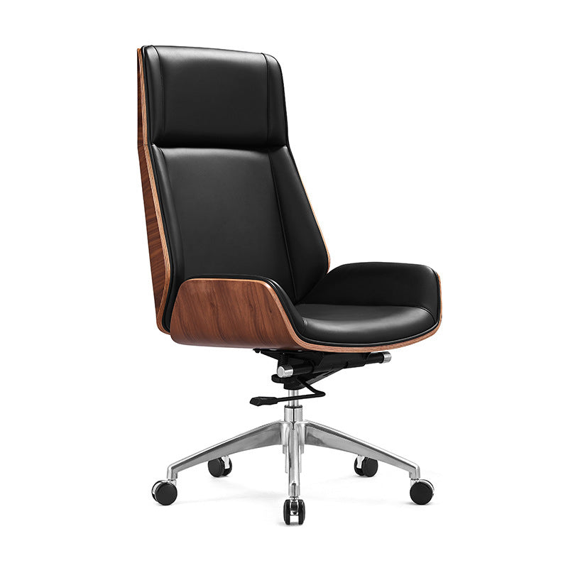 Modern No Arm Desk Chair Leather Task Chair with Wheels for Office Clearhalo 'furn' 'furn_office_chair' 'Furniture' 'Office Chairs' 'Office Furniture' 'office_chair' 6685183