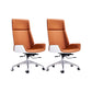 Modern No Arm Desk Chair Leather Task Chair with Wheels for Office Orange 2 Piece Set Clearhalo 'furn' 'furn_office_chair' 'Furniture' 'Office Chairs' 'Office Furniture' 'office_chair' 6685187