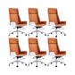 Modern No Arm Desk Chair Leather Task Chair with Wheels for Office Orange 6 Piece Set Clearhalo 'furn' 'furn_office_chair' 'Furniture' 'Office Chairs' 'Office Furniture' 'office_chair' 6685191