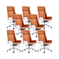 Modern No Arm Desk Chair Leather Task Chair with Wheels for Office Orange 8 Piece Set Clearhalo 'furn' 'furn_office_chair' 'Furniture' 'Office Chairs' 'Office Furniture' 'office_chair' 6685193