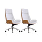 Modern No Arm Desk Chair Leather Task Chair with Wheels for Office White 2 Piece Set Clearhalo 'furn' 'furn_office_chair' 'Furniture' 'Office Chairs' 'Office Furniture' 'office_chair' 6685197