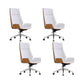 Modern No Arm Desk Chair Leather Task Chair with Wheels for Office White 4 Piece Set Clearhalo 'furn' 'furn_office_chair' 'Furniture' 'Office Chairs' 'Office Furniture' 'office_chair' 6685198
