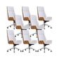 Modern No Arm Desk Chair Leather Task Chair with Wheels for Office White 8 Piece Set Clearhalo 'furn' 'furn_office_chair' 'Furniture' 'Office Chairs' 'Office Furniture' 'office_chair' 6685202