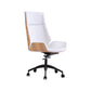 Modern No Arm Desk Chair Leather Task Chair with Wheels for Office Off-White 1 Piece Clearhalo 'furn' 'furn_office_chair' 'Furniture' 'Office Chairs' 'Office Furniture' 'office_chair' 6685204