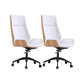 Modern No Arm Desk Chair Leather Task Chair with Wheels for Office Off-White 2 Piece Set Clearhalo 'furn' 'furn_office_chair' 'Furniture' 'Office Chairs' 'Office Furniture' 'office_chair' 6685205