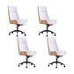 Modern No Arm Desk Chair Leather Task Chair with Wheels for Office Off-White 4 Piece Set Clearhalo 'furn' 'furn_office_chair' 'Furniture' 'Office Chairs' 'Office Furniture' 'office_chair' 6685206