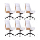 Modern No Arm Desk Chair Leather Task Chair with Wheels for Office Off-White 6 Piece Set Clearhalo 'furn' 'furn_office_chair' 'Furniture' 'Office Chairs' 'Office Furniture' 'office_chair' 6685207