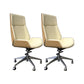 Modern No Arm Desk Chair Leather Task Chair with Wheels for Office Beige 2 Piece Set Clearhalo 'furn' 'furn_office_chair' 'Furniture' 'Office Chairs' 'Office Furniture' 'office_chair' 6685214