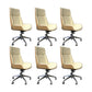 Modern No Arm Desk Chair Leather Task Chair with Wheels for Office Beige 6 Piece Set Clearhalo 'furn' 'furn_office_chair' 'Furniture' 'Office Chairs' 'Office Furniture' 'office_chair' 6685216