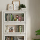 Wood  Standard  Bookcase Closed Back Contemporary Bookshelf with Drawers