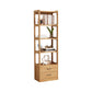 Modern Style Open Back Bookshelf Vertical Wooden Bookcase with Drawers 33"L x 14"W x 73"H Natural Clearhalo 'Bookcases' 'furn' 'furn_bookcases' 'Furniture' 'Office Furniture' 6685600