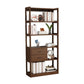 Modern Style Open Back Bookshelf Vertical Wooden Bookcase with Drawers 35"L x 12"W x 37"H Walnut Clearhalo 'Bookcases' 'furn' 'furn_bookcases' 'Furniture' 'Office Furniture' 6685602