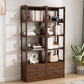 Modern Style Open Back Bookshelf Vertical Wooden Bookcase with Drawers Clearhalo 'Bookcases' 'furn' 'furn_bookcases' 'Furniture' 'Office Furniture' 6685603