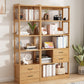 Modern Style Open Back Bookshelf Vertical Wooden Bookcase with Drawers Clearhalo 'Bookcases' 'furn' 'furn_bookcases' 'Furniture' 'Office Furniture' 6685610
