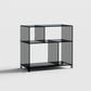 4 Shelves Modern Style Bookshelf Open Back Geometry Acrylic Bookcase Grey Clearhalo 'Bookcases' 'furn' 'furn_bookcases' 'Furniture' 'Office Furniture' 6685616
