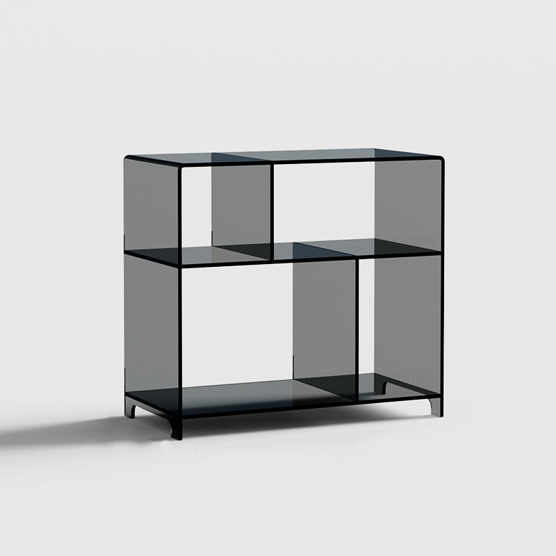 4 Shelves Modern Style Bookshelf Open Back Geometry Acrylic Bookcase Grey Clearhalo 'Bookcases' 'furn' 'furn_bookcases' 'Furniture' 'Office Furniture' 6685616