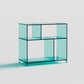 4 Shelves Modern Style Bookshelf Open Back Geometry Acrylic Bookcase Green Clearhalo 'Bookcases' 'furn' 'furn_bookcases' 'Furniture' 'Office Furniture' 6685621