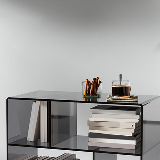 4 Shelves Modern Style Bookshelf Open Back Geometry Acrylic Bookcase Clearhalo 'Bookcases' 'furn' 'furn_bookcases' 'Furniture' 'Office Furniture' 6685624