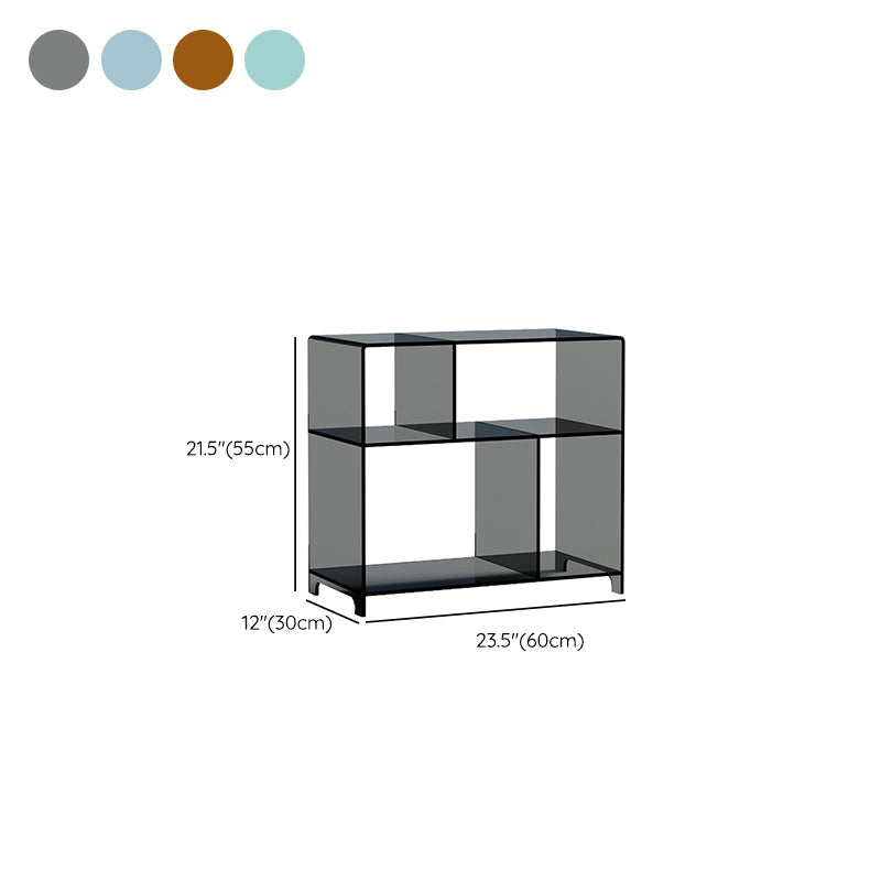 4 Shelves Modern Style Bookshelf Open Back Geometry Acrylic Bookcase Clearhalo 'Bookcases' 'furn' 'furn_bookcases' 'Furniture' 'Office Furniture' 6685627