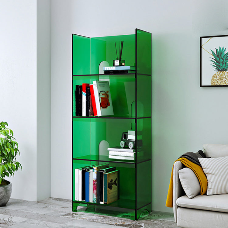 Modern Style Closed Back Bookshelf Acrylic Bookcase for Living Room