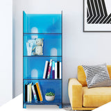 Modern Style Closed Back Bookshelf Acrylic Bookcase for Living Room