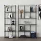 Modern Style Open Back Bookcase Metal Frame Bookshelf in Black
