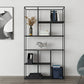 Modern Style Open Back Bookcase Metal Frame Bookshelf in Black