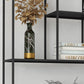 Modern Style Open Back Bookcase Metal Frame Bookshelf in Black