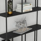 Modern Style Open Back Bookcase Metal Frame Bookshelf in Black