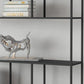 Modern Style Open Back Bookcase Metal Frame Bookshelf in Black