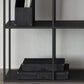 Modern Style Open Back Bookcase Metal Frame Bookshelf in Black