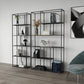 Modern Style Open Back Bookcase Metal Frame Bookshelf in Black