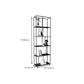 Modern Style Open Back Bookcase Metal Frame Bookshelf in Black
