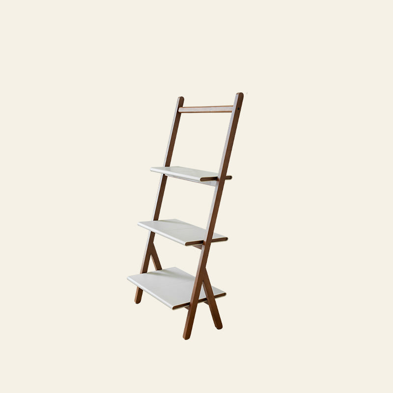 Moderne stijl Open Back Bookshelf Ladder Houten boekenkast voor thuiskantoor