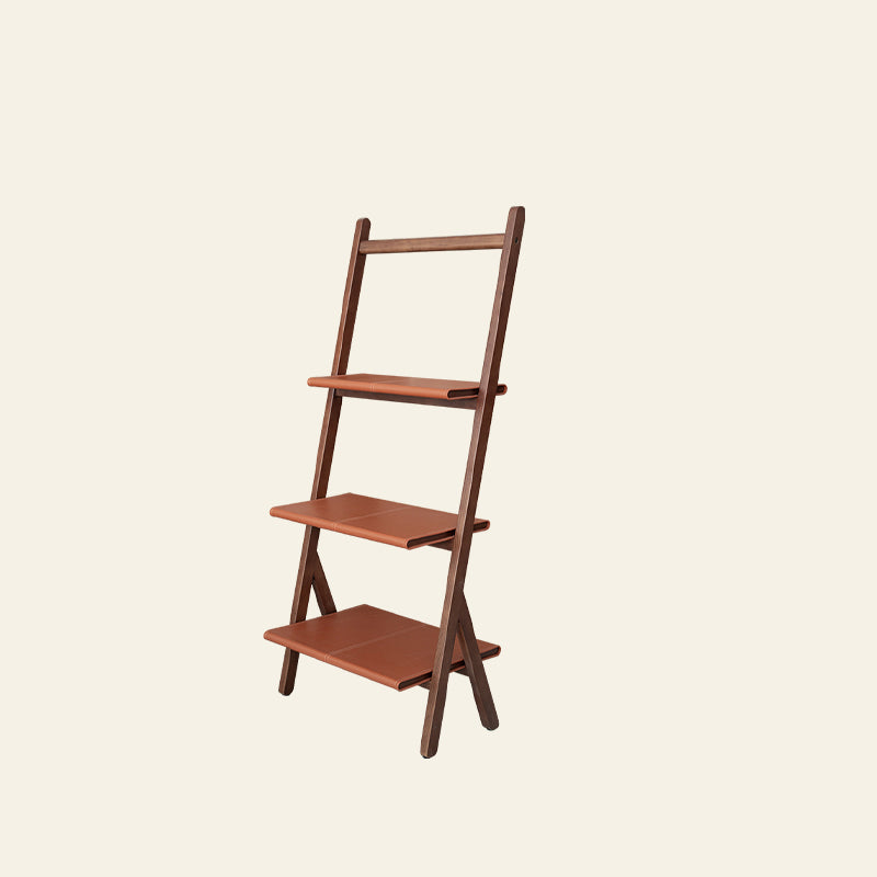 Moderne stijl Open Back Bookshelf Ladder Houten boekenkast voor thuiskantoor