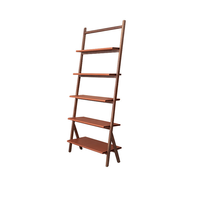 Moderne stijl Open Back Bookshelf Ladder Houten boekenkast voor thuiskantoor