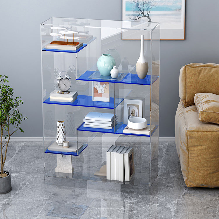 Contemporary Closed Back Standard Bookshelf Acrylic Bookcase Clearhalo 'Bookcases' 'furn' 'furn_bookcases' 'Furniture' 'Office Furniture' 6685695