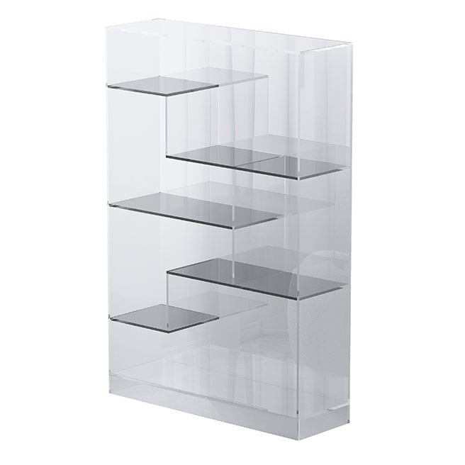 Contemporary Closed Back Standard Bookshelf Acrylic Bookcase Grey Clearhalo 'Bookcases' 'furn' 'furn_bookcases' 'Furniture' 'Office Furniture' 6685697