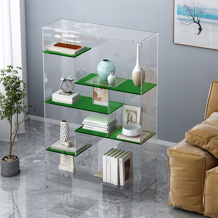 Contemporary Closed Back Standard Bookshelf Acrylic Bookcase Clearhalo 'Bookcases' 'furn' 'furn_bookcases' 'Furniture' 'Office Furniture' 6685699